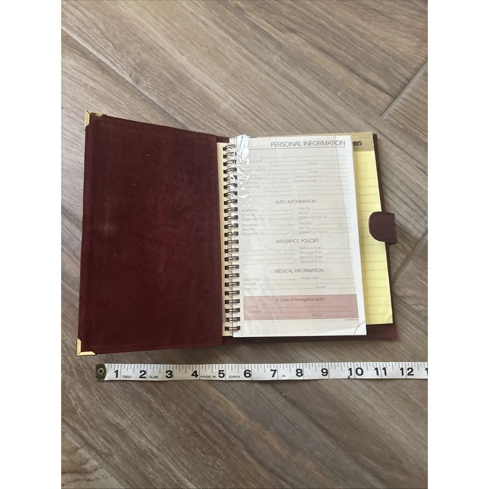 Dilana Design Group 1985 Burgundy Genuine Eel Skin Planner 6